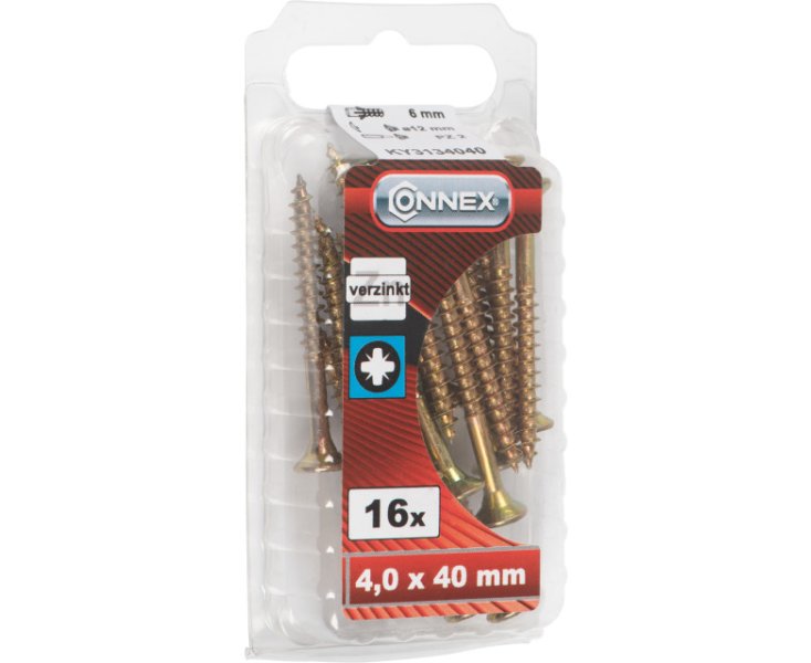 TORNILLOS UNIVERSAL GALVANIZADO 4.0x40 BLISTER 16UD