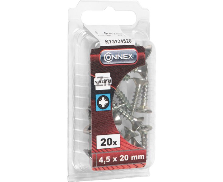 TORNILLOS UNIVERSAL GALVANIZADO 4.5x20 BLISTER 20UD