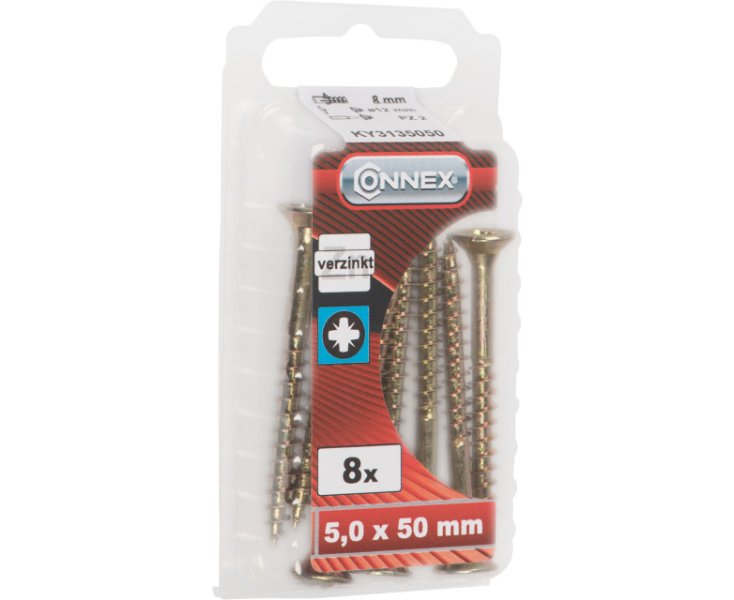 TORNILLOS UNIVERSAL GALVANIZADO 5.0x50 BLISTER 8UD