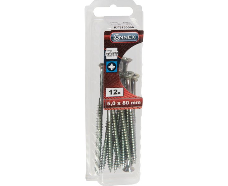 TORNILLOS UNIVERSAL GALVANIZADO 5.0x80 BLISTER 12UD