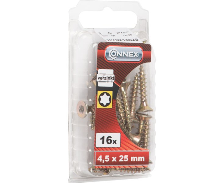 TORNILLOS UNIVERSAL GALVANIZADO TX 4.5x25 BLISTER 16UD