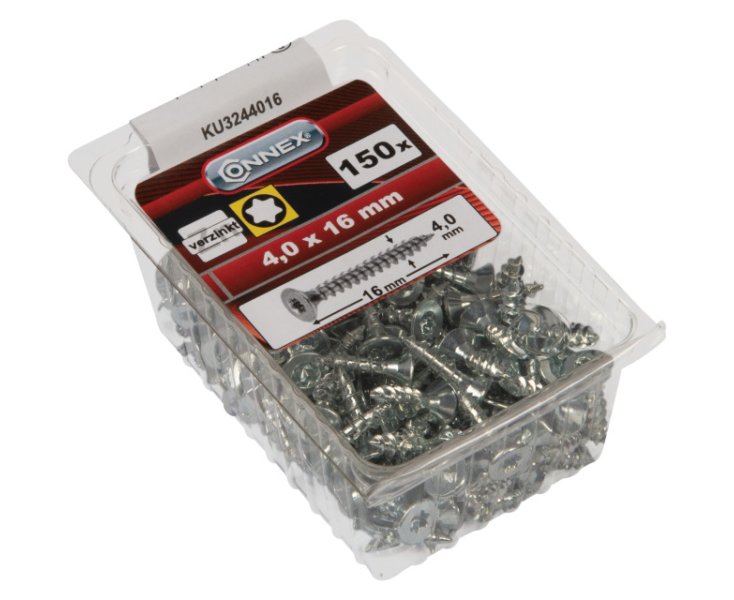 TORNILLOS UNIVERSALES CROMADOS TX 4x16MM BLISTER 150UD