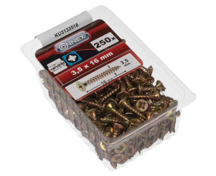 TORNILLOS UNIVERSALES GALVANIZADO PZ 3.5x16 BLISTER 250UD