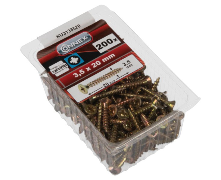 TORNILLOS UNIVERSALES GALVANIZADO PZ 3.5x20 BLISTER 200UD