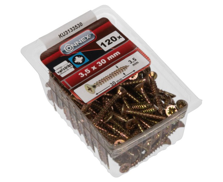 TORNILLOS UNIVERSALES GALVANIZADO PZ 3.5x30 BLISTER 120UD