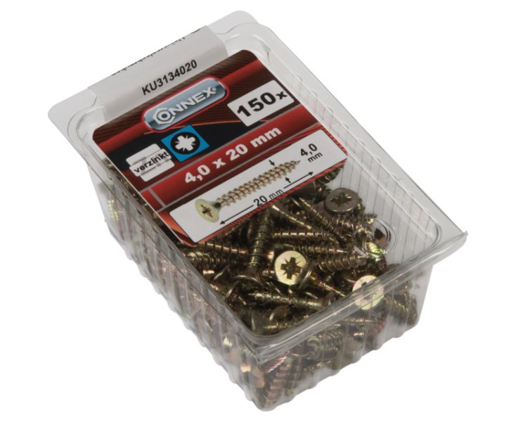 TORNILLOS UNIVERSALES GALVANIZADO PZ 4.0x20 BLISTER 150UD