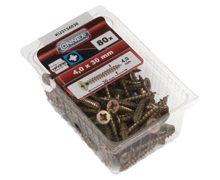 TORNILLOS UNIVERSALES GALVANIZADO PZ 4.0x30 BLISTER 80UD