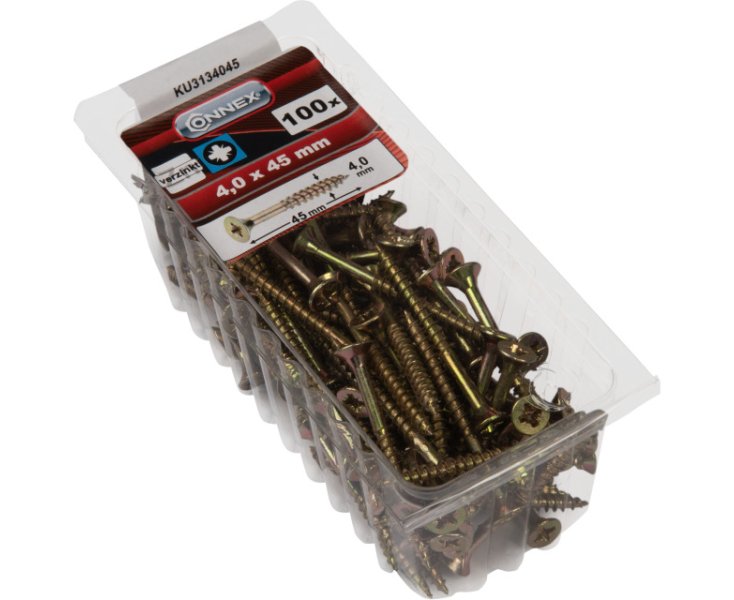 TORNILLOS UNIVERSALES GALVANIZADO PZ 4.0x45 BLISTER 100UD
