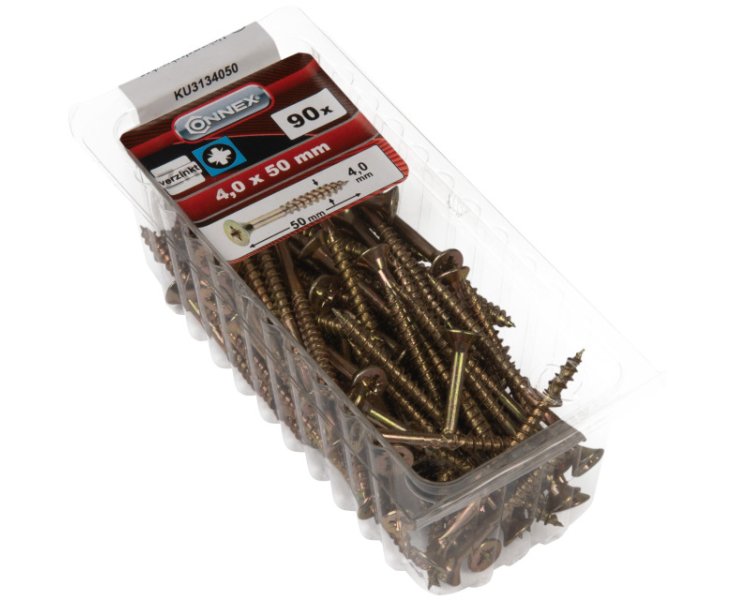 TORNILLOS UNIVERSALES GALVANIZADO PZ 4.0x50 BLISTER 90UD