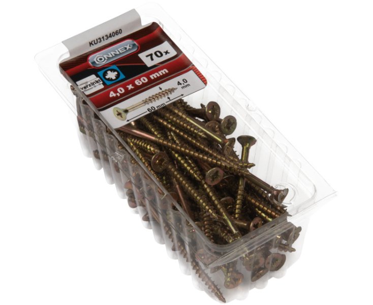 TORNILLOS UNIVERSALES GALVANIZADO PZ 4.0x60 BLISTER 70UD