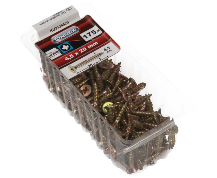TORNILLOS UNIVERSALES GALVANIZADO PZ 4.5x20 BLISTER 175UD