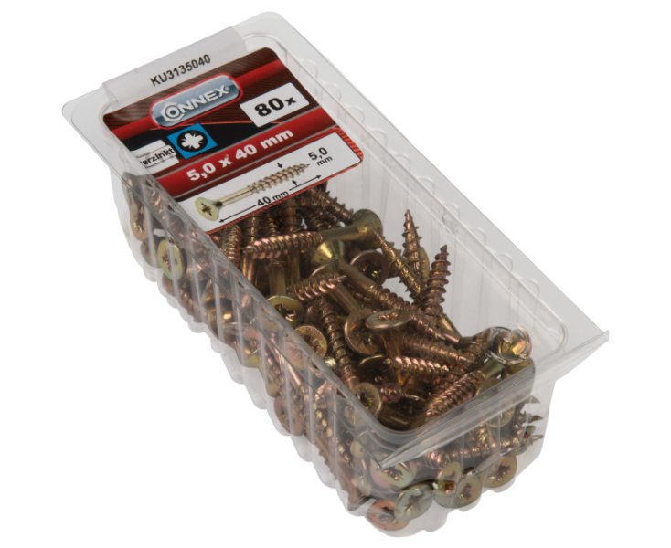 TORNILLOS UNIVERSALES GALVANIZADO PZ 5.0x40 BLISTER 80UD