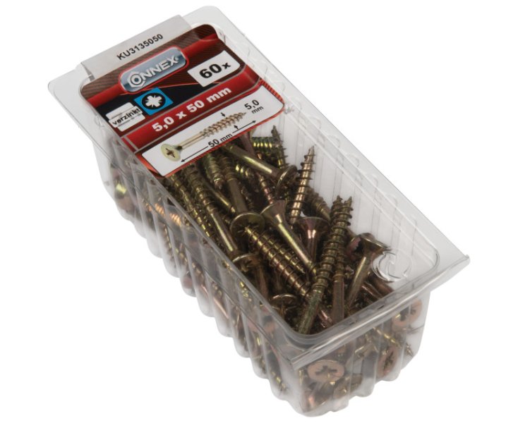 TORNILLOS UNIVERSALES GALVANIZADO PZ 5.0x50 BLISTER 60UD
