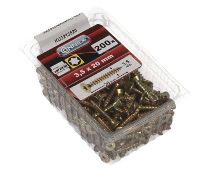 TORNILLOS UNIVERSALES GALVANIZADOS TX 3.5x20 BLISTER 200UD