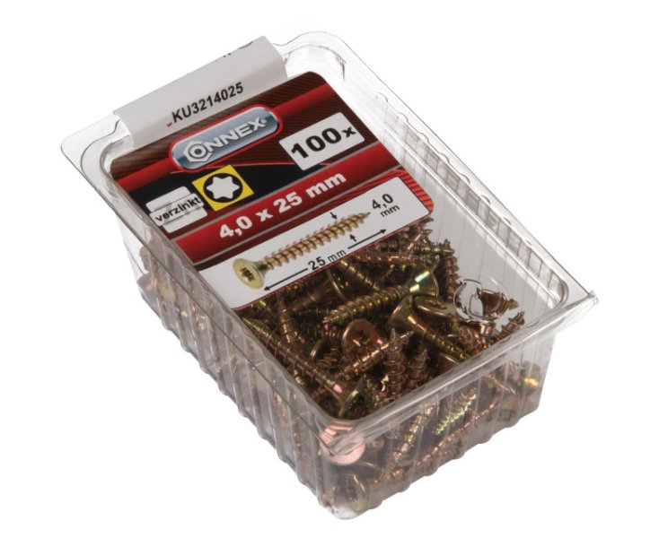 TORNILLOS UNIVERSALES GALVANIZADOS TX 4.0x25 BLISTER 100UD
