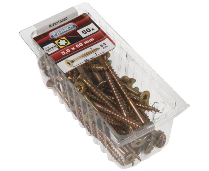 TORNILLOS UNIVERSALES GALVANIZADOS TX 5.0x60 BLISTER 50UD