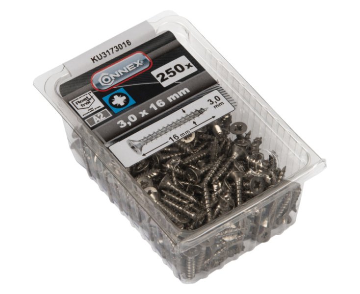 TORNILLOS UNIVERSALES INOX PZ 3.0x16 BLISTER 250UD