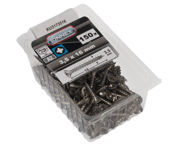 TORNILLOS UNIVERSALES INOX PZ 3.5x16 BLISTER 150UD