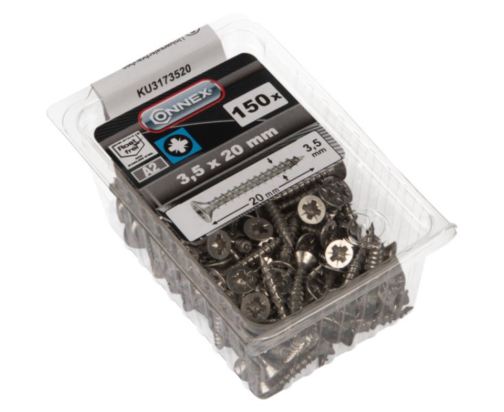 TORNILLOS UNIVERSALES INOX PZ 3.5x20 BLISTER 150UD