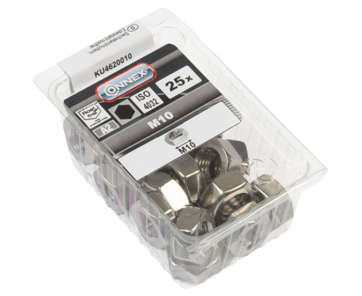 TUERCAS 6 LADOS INOX 934 M10 BLISTER 25UD