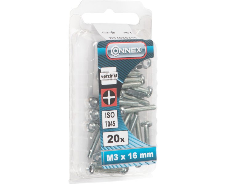 TUERCAS CABEZA CILINDRICA RANURADA 3x16 BLISTER 20UD
