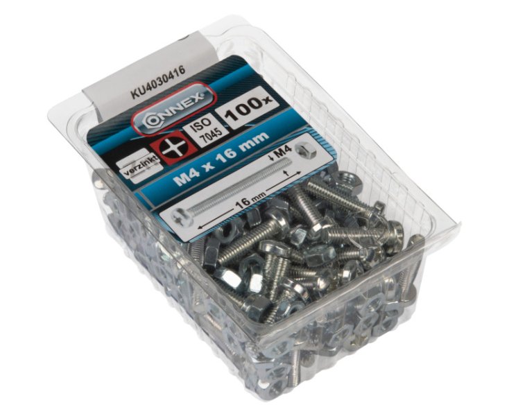 TUERCAS CABEZA CILINDRICA RANURADA 4x16 BLISTER 100UD
