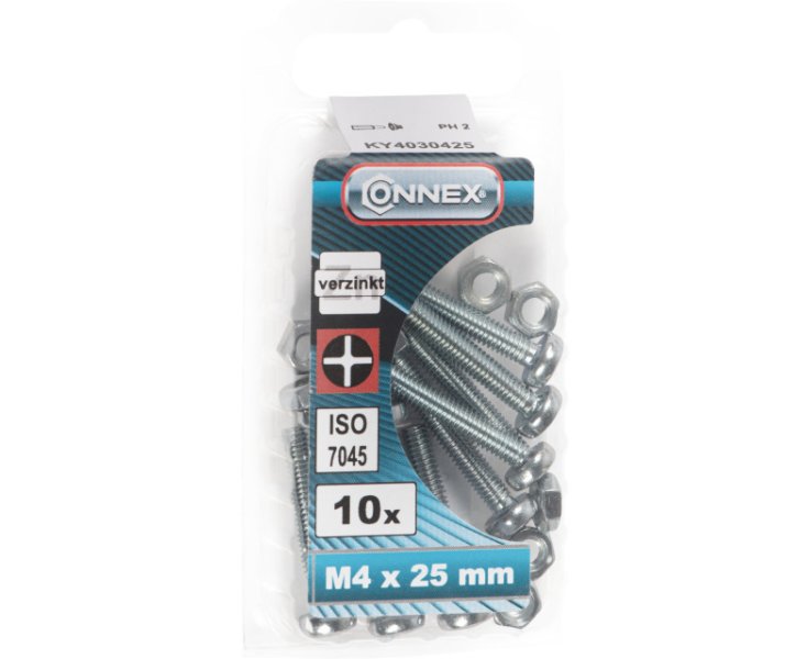 TUERCAS CABEZA CILINDRICA RANURADA 4x25 BLISTER 10UD
