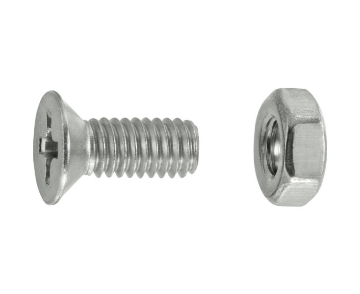 TUERCAS CABEZA PLANA FRESADA A4 4x10 BLISTER 20UD