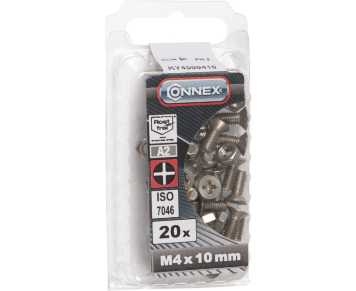 TUERCAS CABEZA PLANA FRESADA A4 4x10 BLISTER 20UD