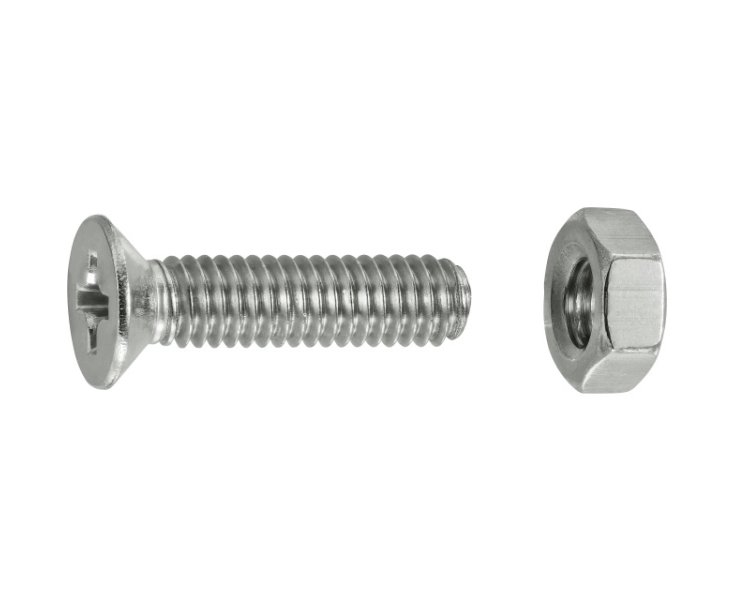 TUERCAS CABEZA PLANA FRESADA A4 4x16 BLISTER 20UD