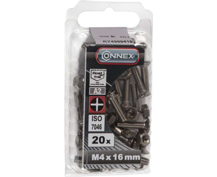 TUERCAS CABEZA PLANA FRESADA A4 4x16 BLISTER 20UD