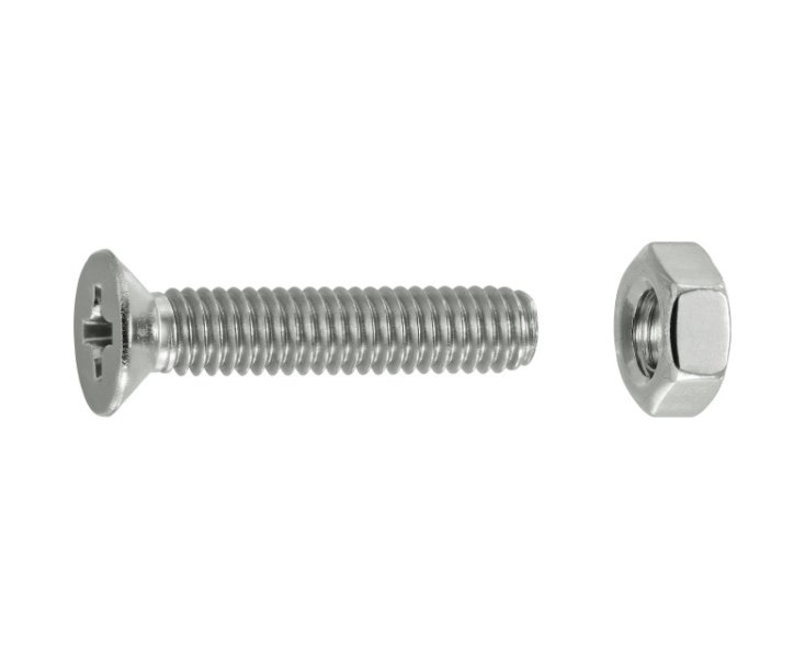 TUERCAS CABEZA PLANA FRESADA A4 4x20 BLISTER 16UD