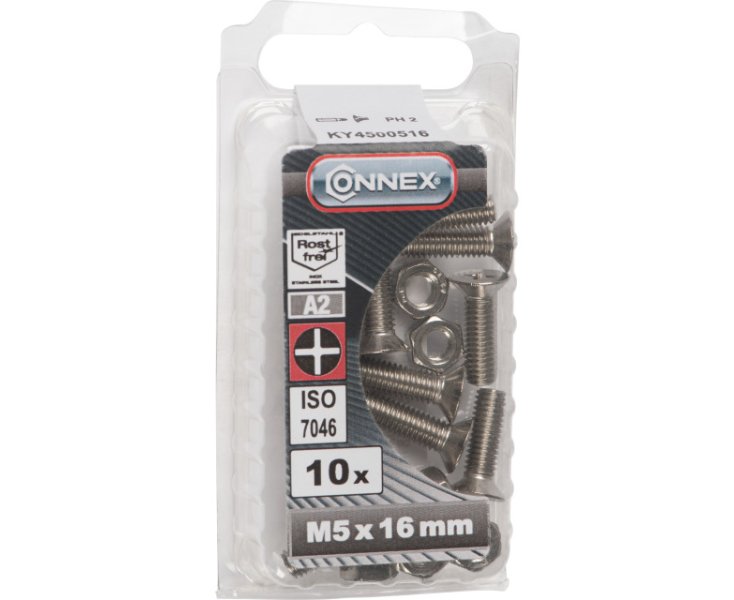 TUERCAS CABEZA PLANA FRESADA A4 5x16 BLISTER 10UD
