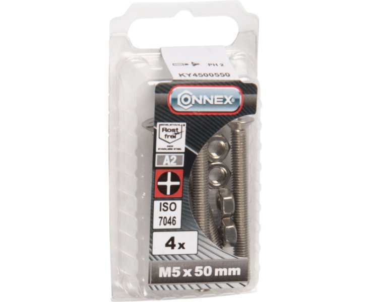 TUERCAS CABEZA PLANA FRESADA A4 5x50 BLISTER 4UD