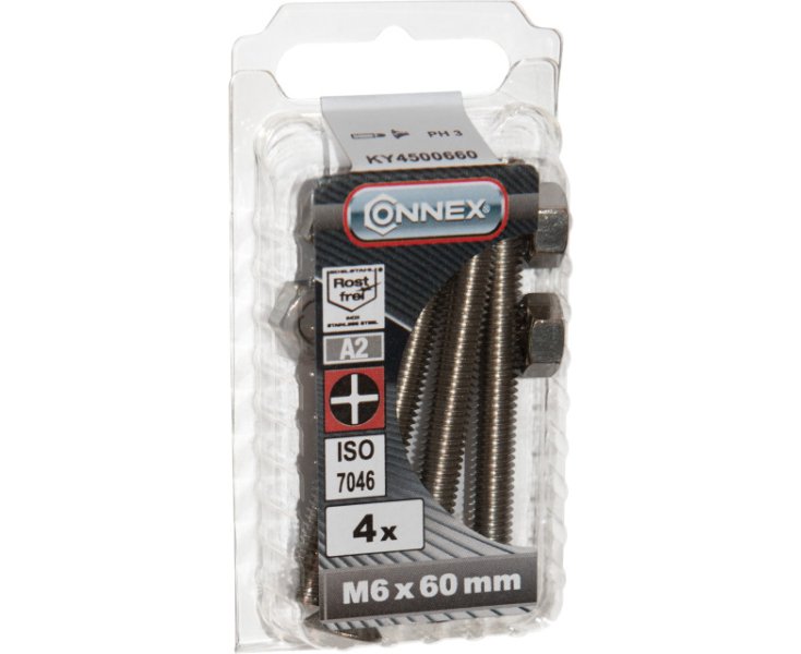 TUERCAS CABEZA PLANA FRESADA A4 6x60 BLISTER 4UD