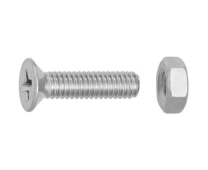 TUERCAS CABEZA PLANA FRESADA CINCADA 4x16 BLISTER 100UD