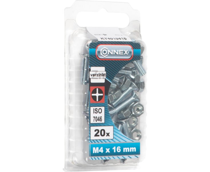 TUERCAS CABEZA PLANA FRESADA CINCADA 4x16 BLISTER 20UD