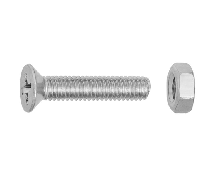 TUERCAS CABEZA PLANA FRESADA CINCADA 4x20 BLISTER 20UD