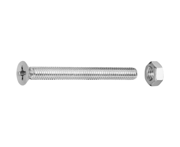 TUERCAS CABEZA PLANA FRESADA CINCADA 4x40 BLISTER 10UD