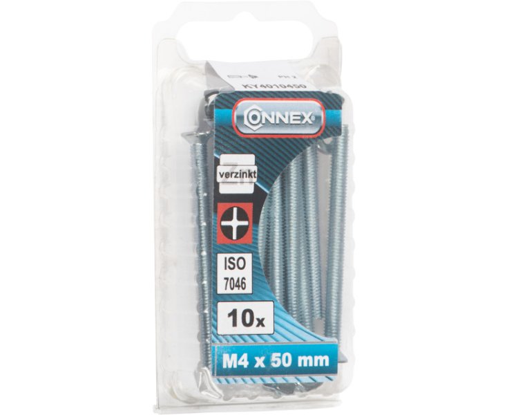 TUERCAS CABEZA PLANA FRESADA CINCADA 4x50 BLISTER 10UD