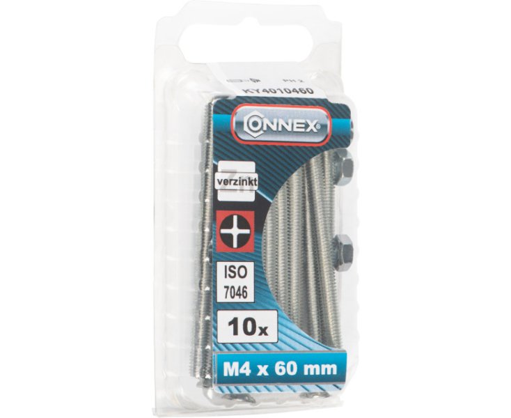 TUERCAS CABEZA PLANA FRESADA CINCADA 4x60 BLISTER 10UD