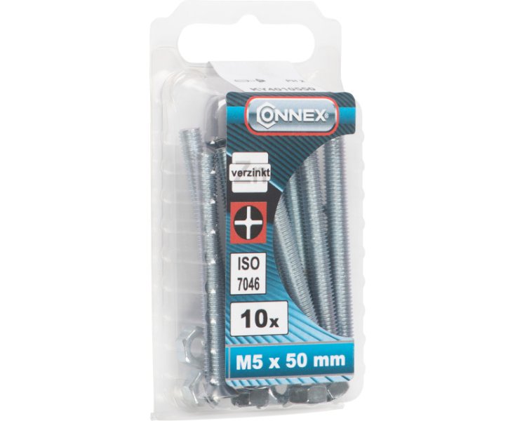TUERCAS CABEZA PLANA FRESADA CINCADA 5x50 BLISTER 10UD