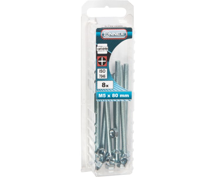 TUERCAS CABEZA PLANA FRESADA CINCADA 5x80 BLISTER 8UD