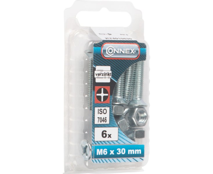 TUERCAS CABEZA PLANA FRESADA CINCADA 6x30 BLISTER 6UD