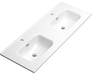 LAVABO PARA MUEBLE 120x046 2SENOS LOKI BLANCO 