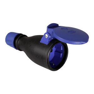 BASE AEREA CAUCHO CON TAPA 16A 250V T/TL IP54 4,8mm NEGRA