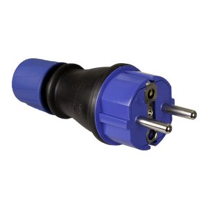 CLAVIJA TIPO F CAUCHO 4,8mm 16A 250V T/TL IP54 NEGRA