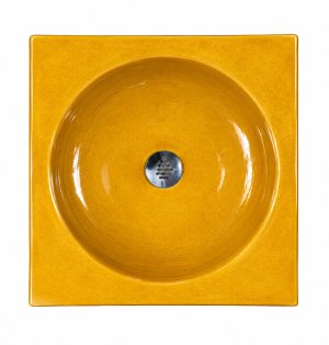 FERRES FREGADERO LAVABO VIDRIADO MENORCA 52-AMARILLO 40x40