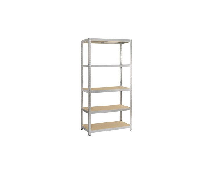 STAINLESS STEEL 5 SHELVES WOOD 180x90x40 