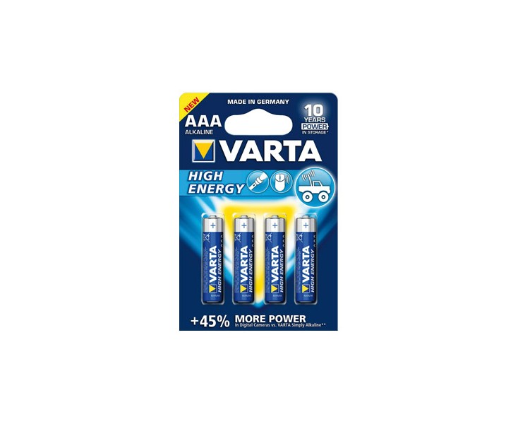 HIGH ENERGY ALKALINE BATTERY LR03 AAA BL.4 VARTA OFFER